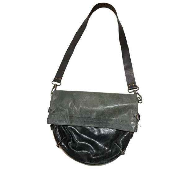 Maii Ltd black and gray leather hobo bag - Picture 1 of 16